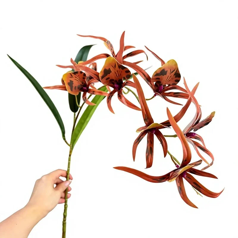 Spider Orchid Artificial Flowers – 3D Printed 9-Head Stem Artificial Flower Stem Axl