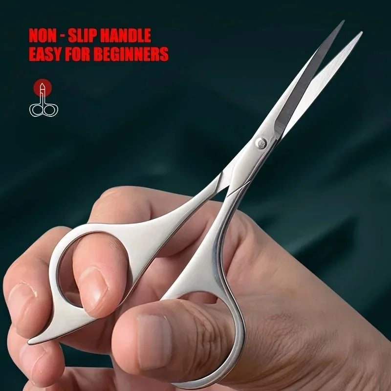 Stainless Steel Eyebrow & Eyelash Scissors – Precision Trimmer Eyebrow Scissors Axl