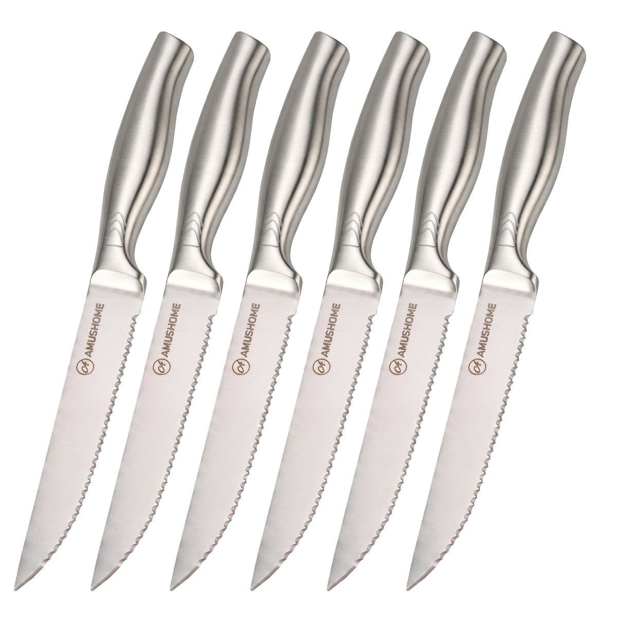Stainless Steel Steak Knife Set – 1/4/6/8-Piece Serrated Knives Steak Knife Set Axl 6pcs