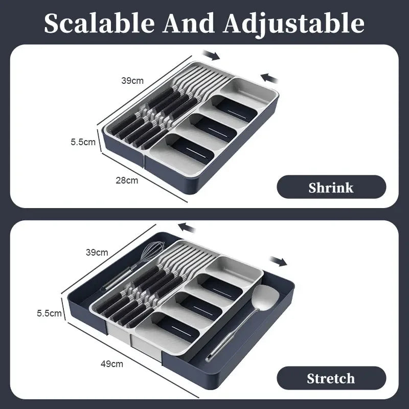 Expandable Silverware Drawer Organizer with Knife Holder Cutlery Drawer Organizer Axl