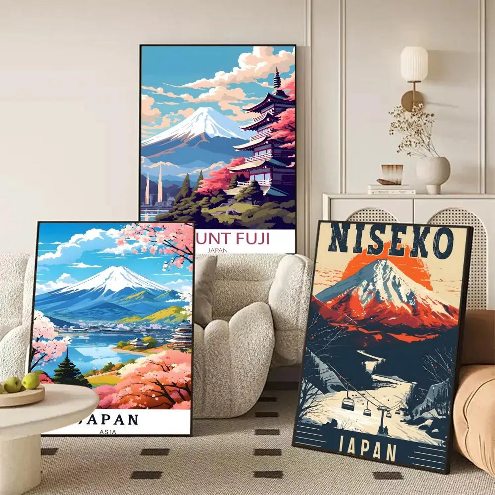 Japanese Mount Fuji Wall Art Poster Sticker – HD Print Decor Wall Art Sticker Axl