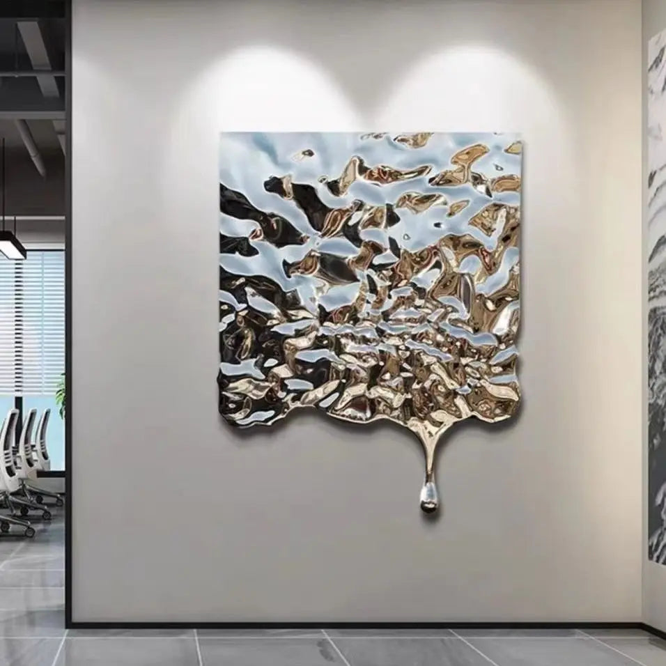 Modern Minimalist Metal Wall Art – Iron Home Decor Accent Metal Wall Art Axl Silver 60x75CM