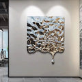 Modern Minimalist Metal Wall Art – Iron Home Decor Accent Metal Wall Art Axl Silver 60x75CM