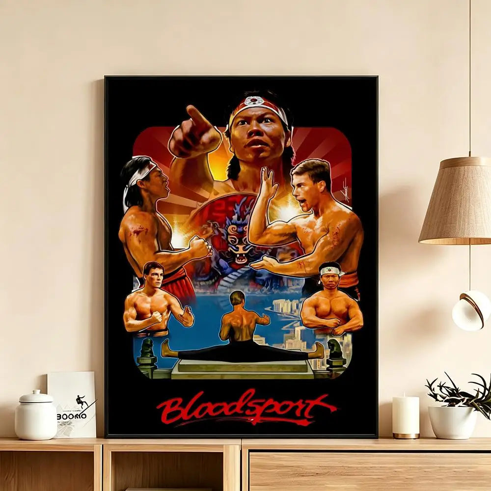 Bloodsport Movie Poster – HD Waterproof Wall Art Print Movie Art Poster Axl White7 30X40cmNoframe