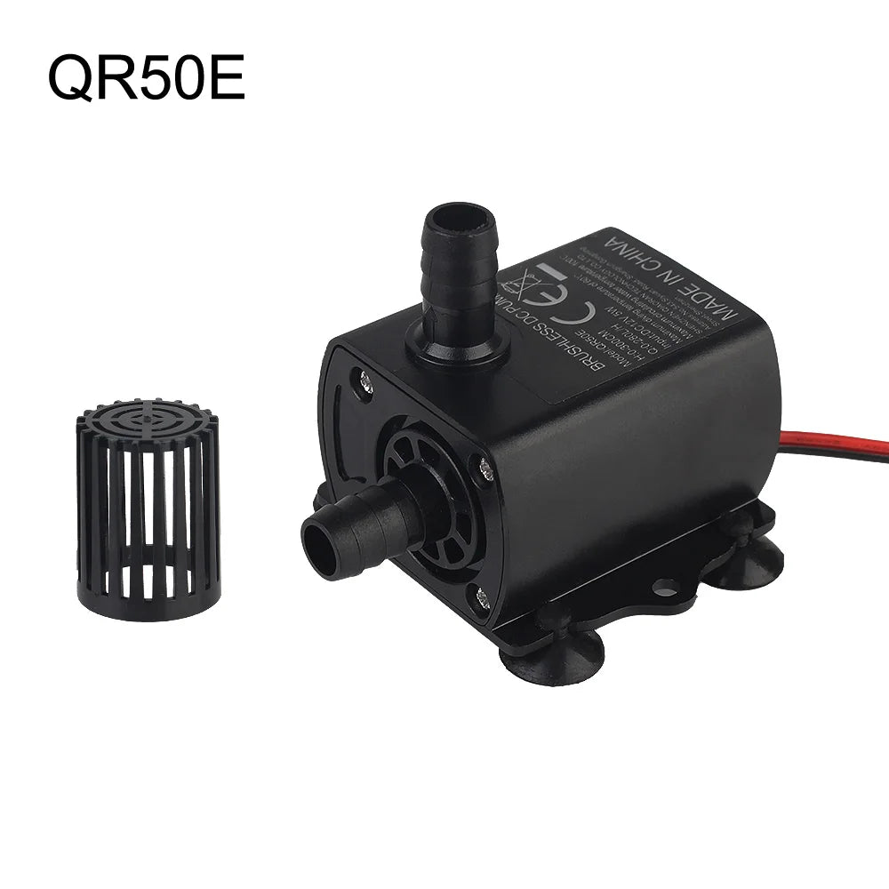 DC 12V Mini Brushless Submersible Water Pump 280L/H 300cm Lift Submersible Water Pump Axl QR50E EU