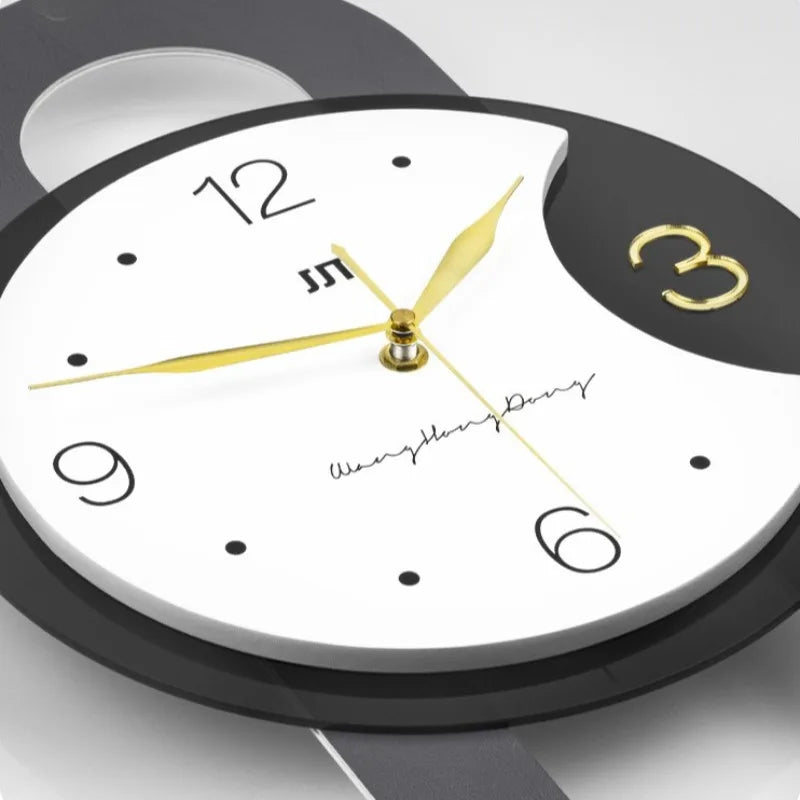 Modern Silent Pendulum Wall Clock – Minimalist Gray 57×28cm Decorative Wall Clock Axl