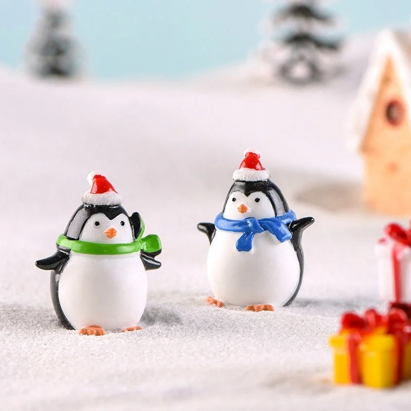 4-Pack Mini Resin Penguin Figurines | Bonsai & Garden Decor Resin Figurines Axl