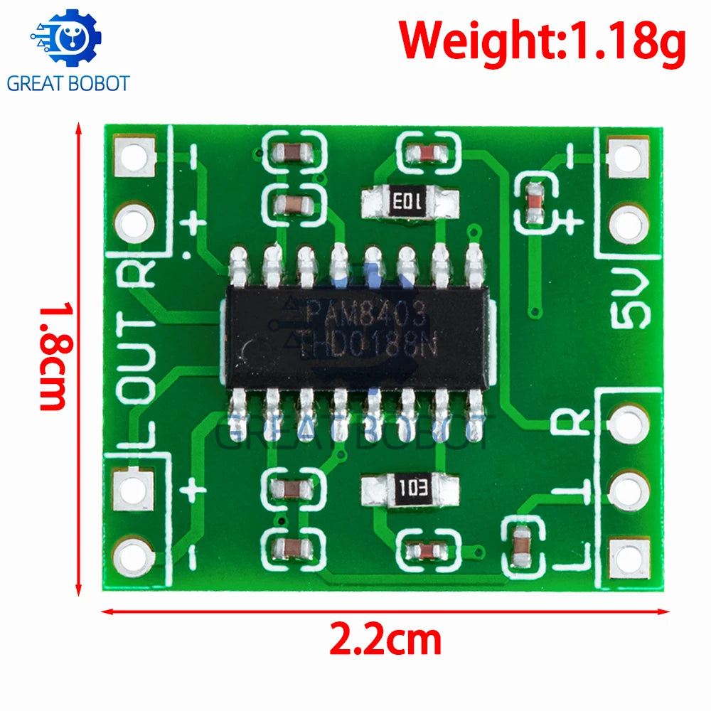 PAM8403 Mini Class D Amplifier Board 2×3W USB Powered 5V Digital Amplifier Board Axl