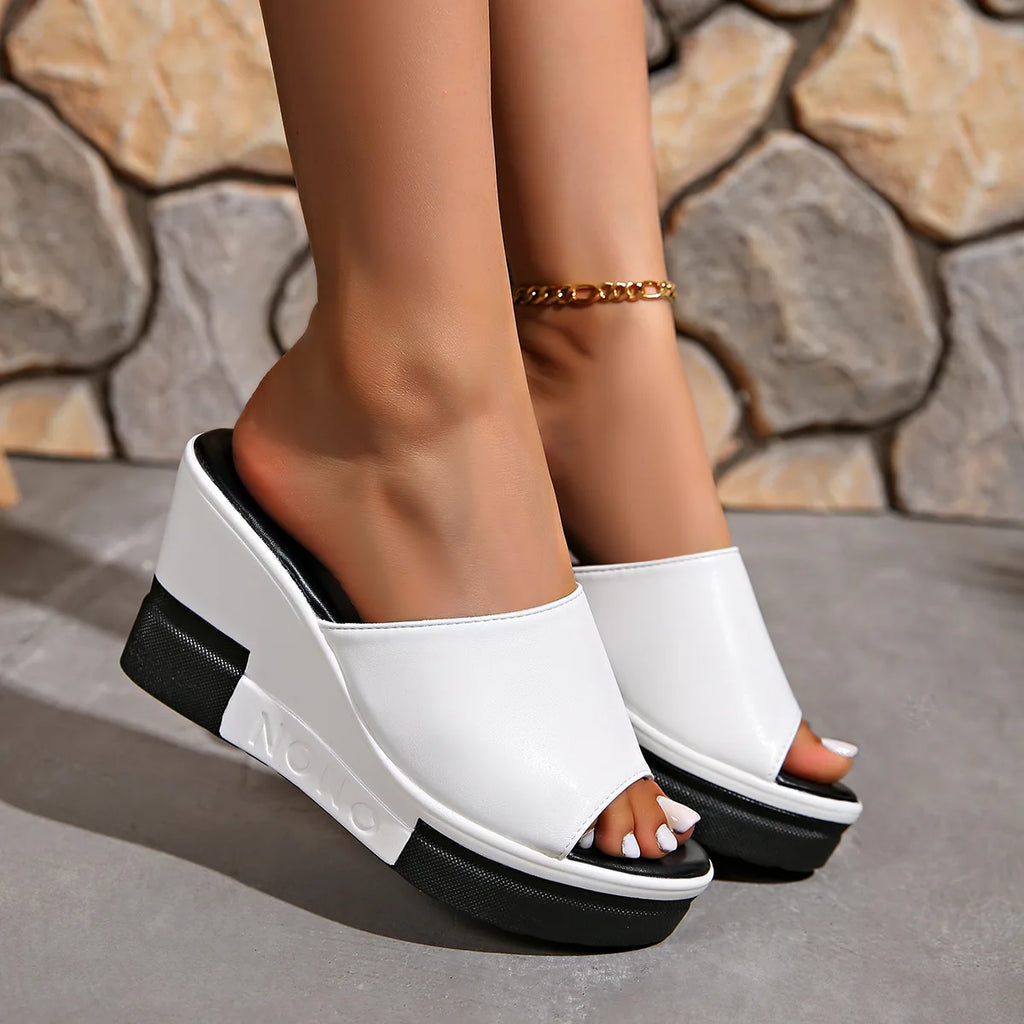Women's Wedge Platform Slides – High Heel Summer Sandals Wedge Platform Sandals Axl
