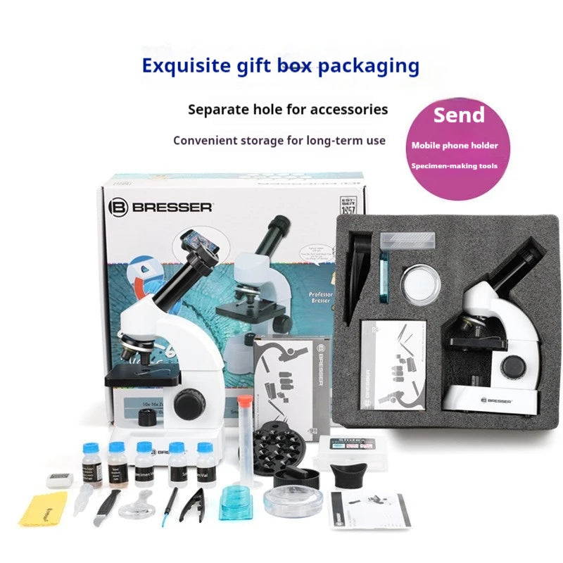 800X Kids Optical Microscope – HD Science Experiment Kit Children's Microscope Axl
