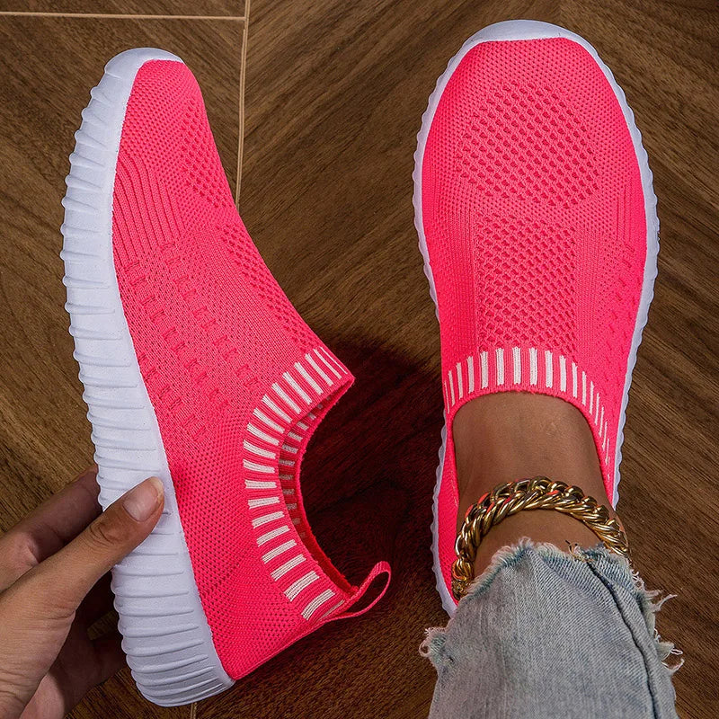 AZGB Women's Breathable Slip-On Sneakers | Soft Flat Walking Shoes Women's Sneakers Axl