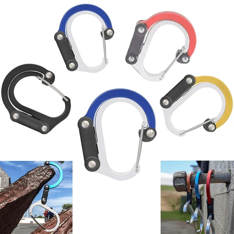 Hybrid Gear Clip Rotating Carabiner Hook for Camping & Hiking Carabiner Clip Axl