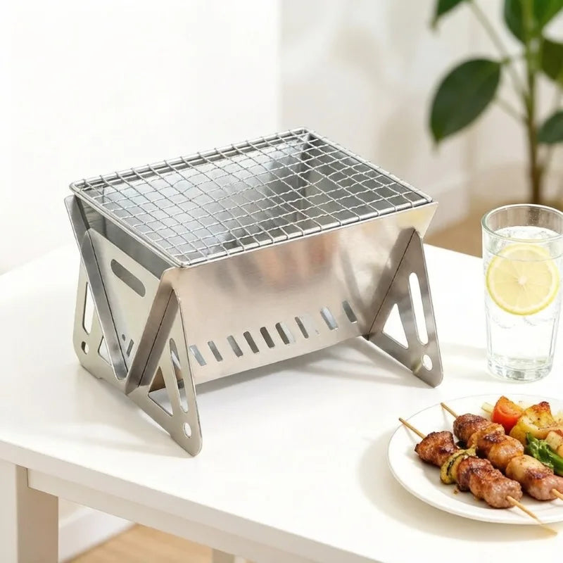 Portable Folding Stainless Steel BBQ Grill Rack | Outdoor & Home Portable BBQ Grill Axl