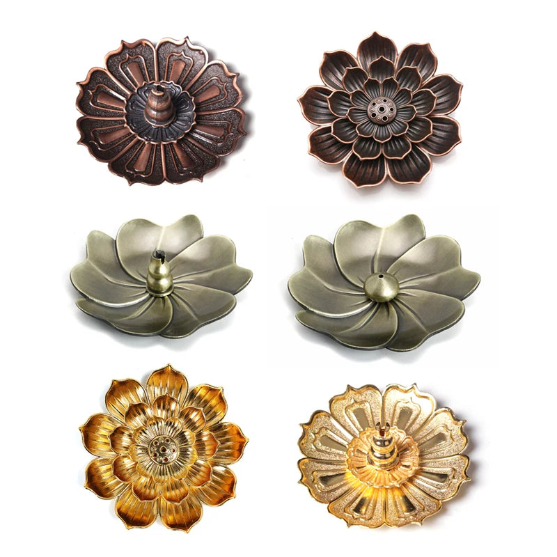 Lotus Incense Burner Stick Holder – Zinc Alloy Coil Base Incense Burner Holder Axl