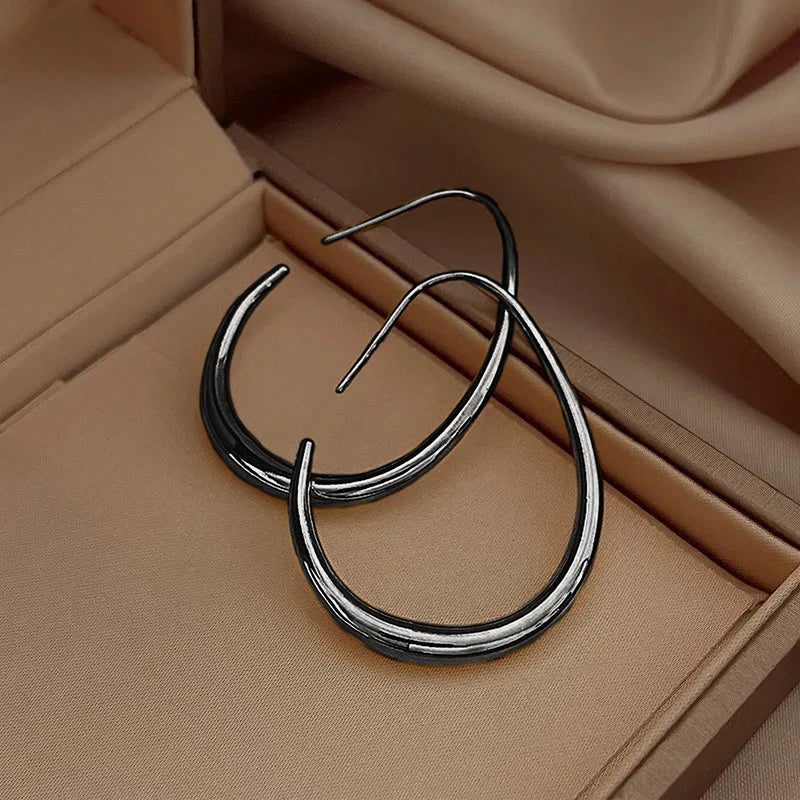 Huitan Waterdrop Hoop Earrings for Women – 4 Metal Colors Hoop Earrings Axl E3768