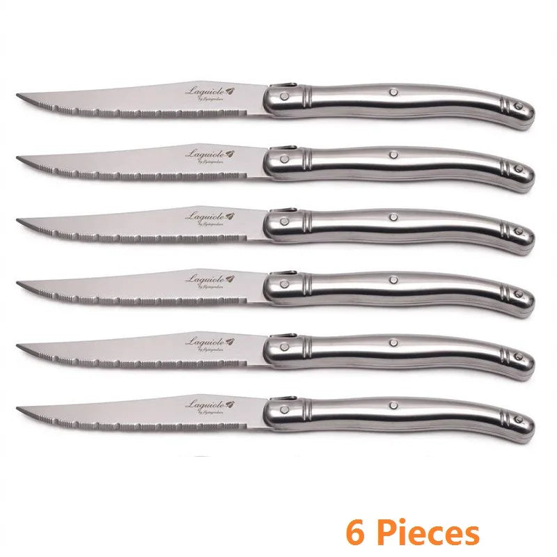 Laguiole-Style Stainless Steel Steak Forks Set – 2–10 Pcs Steak Fork Set Axl 6pcs knife