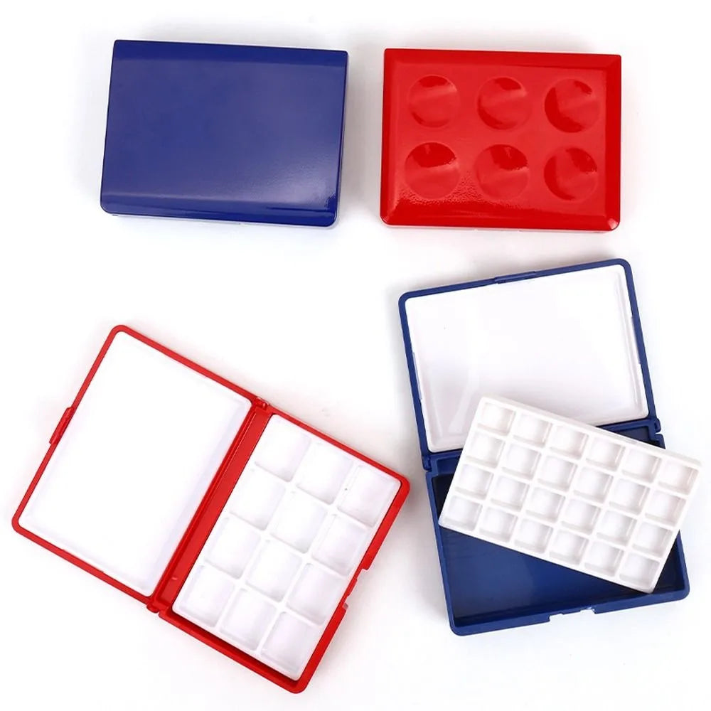 Mini Watercolor Palette Box 12/24 Grid – Travel Paint Case Watercolor Palette Box Axl