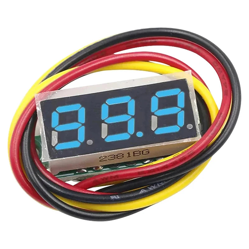 Mini Digital DC Voltmeter 0–100V | 0.28" Voltage Tester Digital Voltmeter Axl Blue