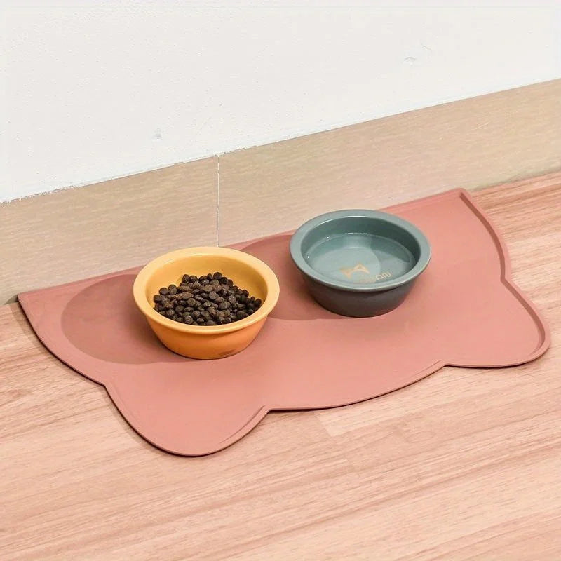 Waterproof Silicone Pet Feeding Mat – Anti-Slip Food Pad Cats Dogs Pet Feeding Mat Axl Pink