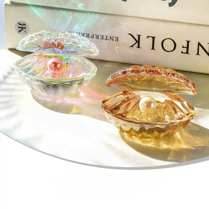 Shell Pearl Crystal Glass Figurine | Modern Art Tabletop Decor Glass Figurine Axl