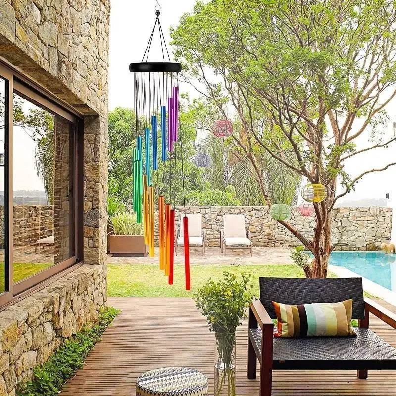 12-Tube Aluminum Wind Chimes – Gold, Silver & Color | Outdoor Decor Outdoor Wind Chimes Axl