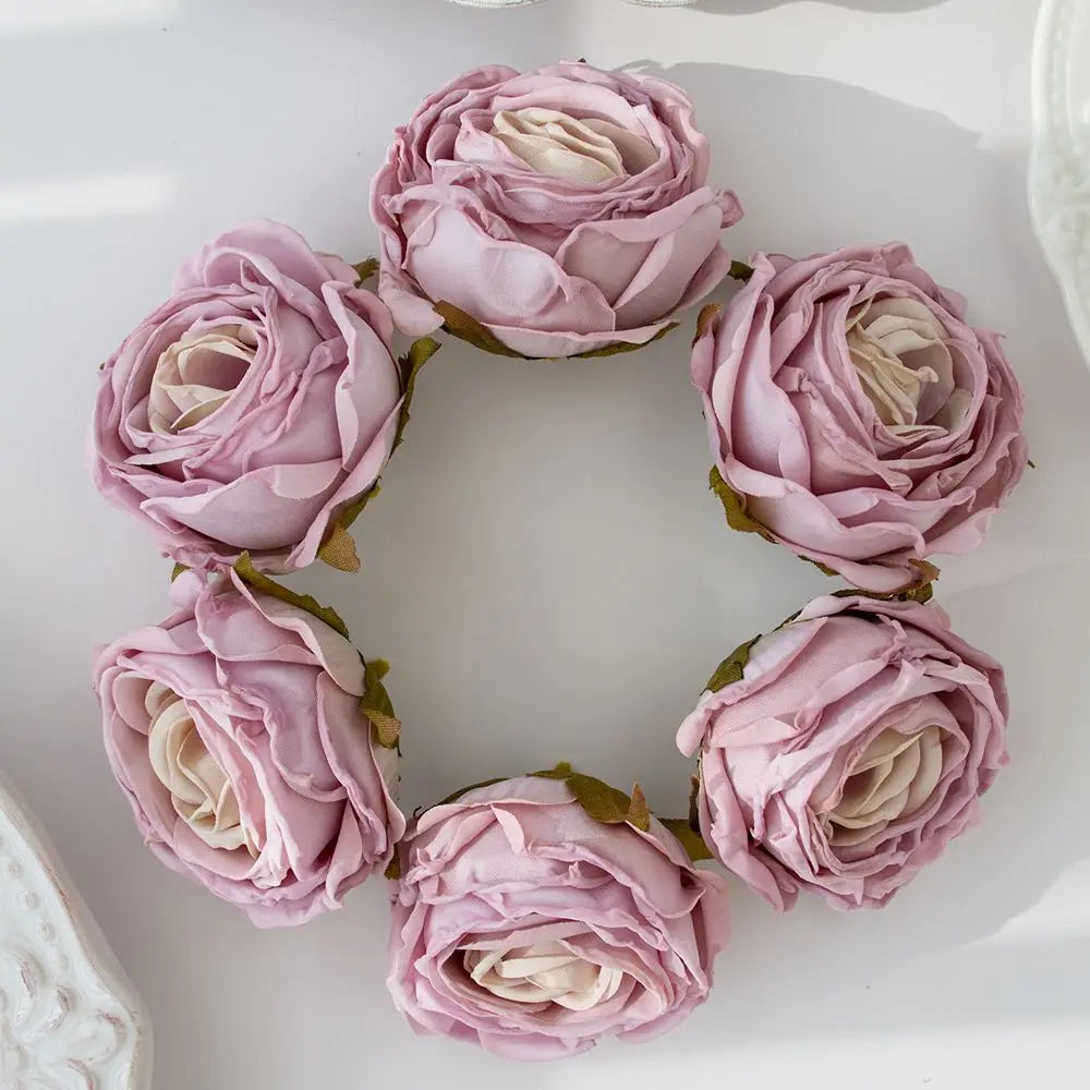 Silk Burned Edge Roses – Artificial Flowers for Wedding Décor Artificial Flowers Axl color9 20PCS