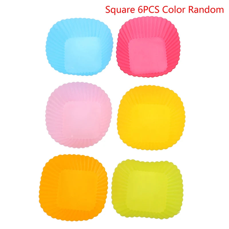 6-Piece Silicone Cupcake Molds – Oven & Freezer Safe Bakeware Silicone Baking Molds Axl Square