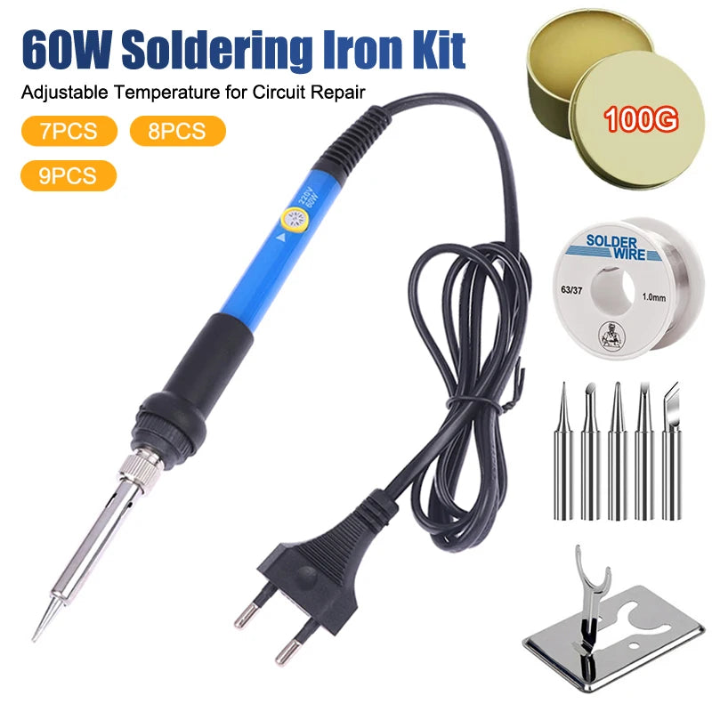 60W Electric Soldering Iron Kit 220V – Adjustable Temp Soldering Iron Kit Axl