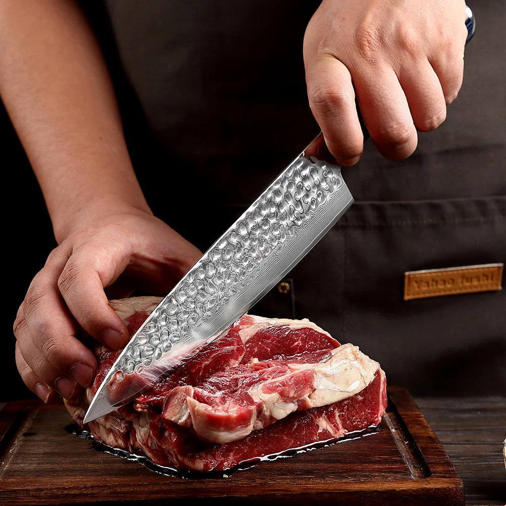 XITUO 6-Pc Damascus Steel Chef Knife Set | VG-10 G10 Handle Kitchen Knife Set Axl