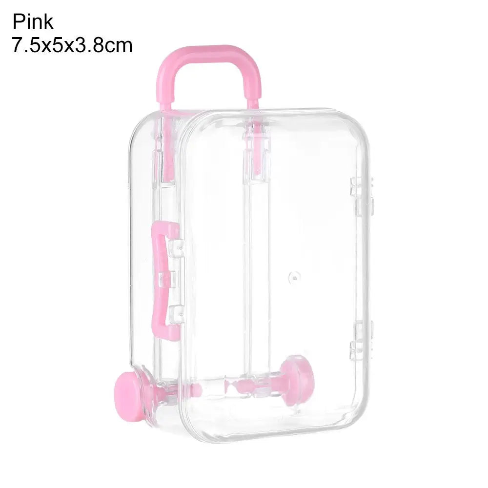 Miniature Doll Suitcase – 1/12 Scale Dollhouse Trunk Accessory Doll Accessory Axl Pink-7.5x5x3.8cm
