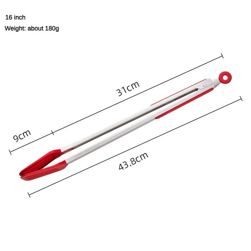 Stainless Steel Silicone BBQ Tongs – Non-Slip & Heat Resistant Kitchen Tongs Axl 16Inch