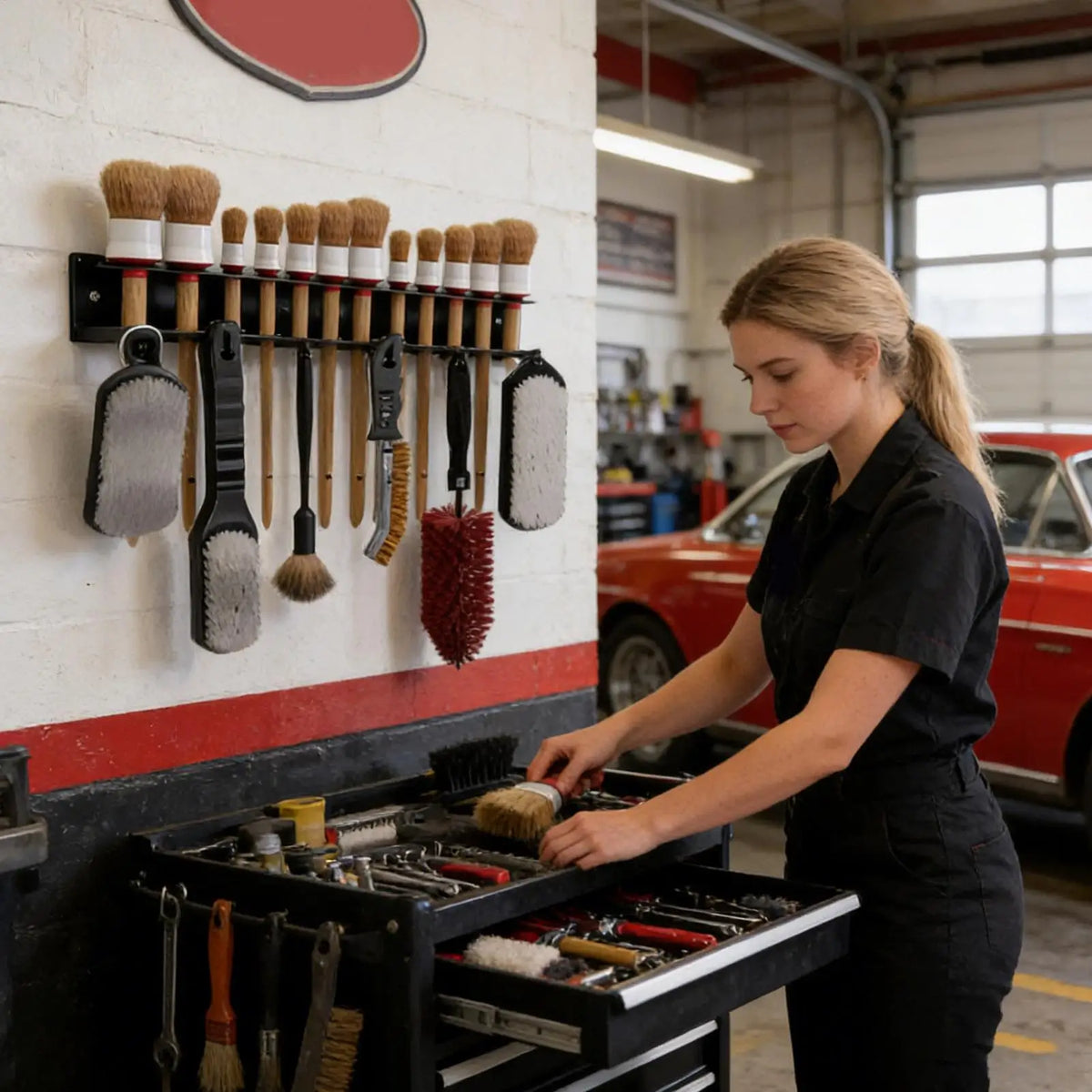Heavy-Duty Car Detailing Brush Hanger – Wall Mount Storage Rack Tool Storage Rack Axl
