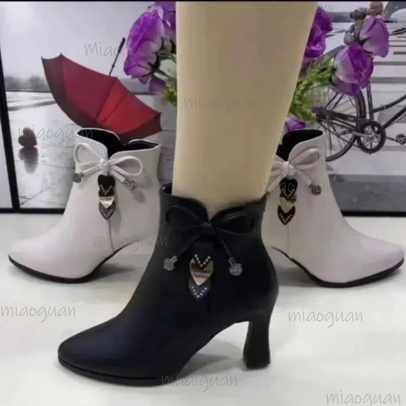 Women's Pointed Toe Ankle Boots – Side Zipper & Thin Heel Women's Ankle Boots Axl