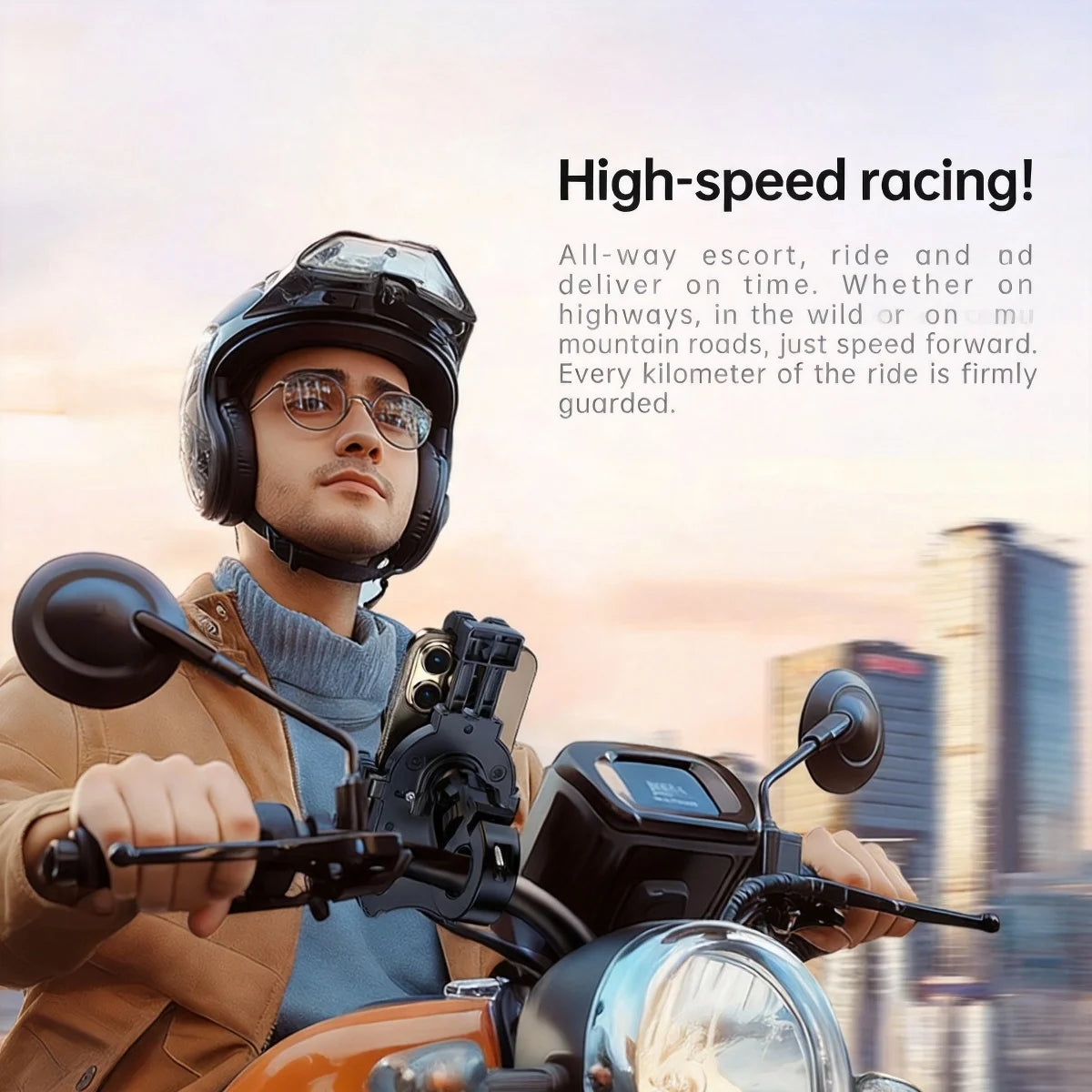 Universal Bike Phone Mount – Auto-Lock, Anti-Shake & Rain Cover Motorcycle Phone Mount Axl