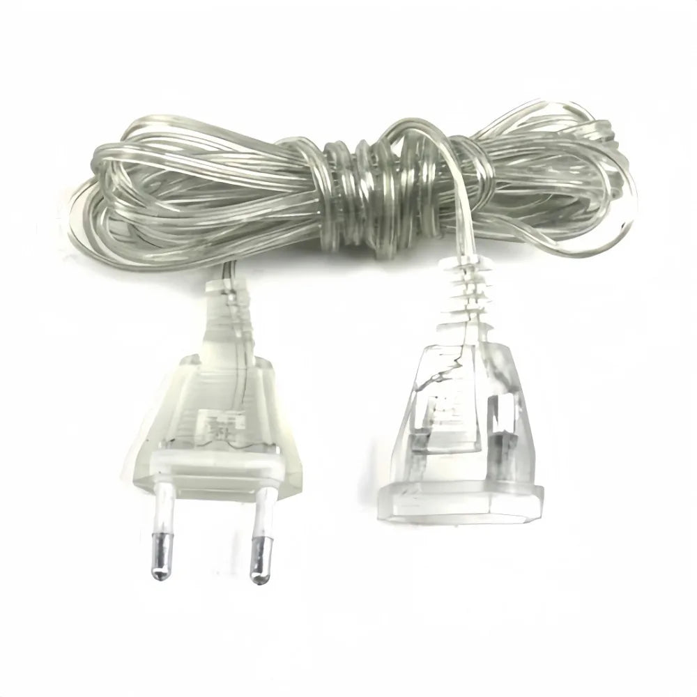Transparent EU Plug Extension Cord for Fairy & LED String Lights Extension Cord Axl