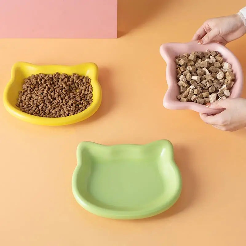 Cat Head Shaped Pet Bowl – BPA-Free Whisker-Friendly Feeder Cat Feeding Bowl Axl
