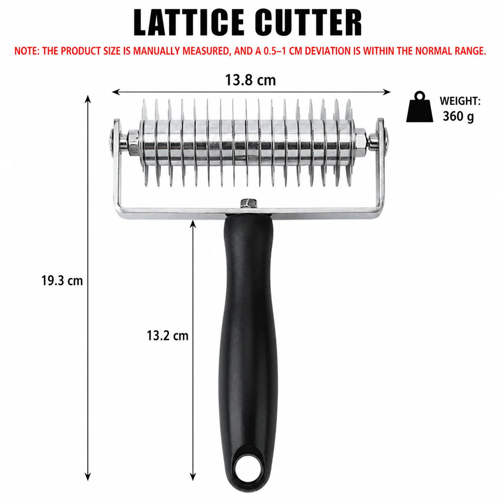 Uwhise Pastry Lattice Roller Cutter & Pizza Dough Docker – Steel Pastry Baking Tool Axl Lattice Cutter