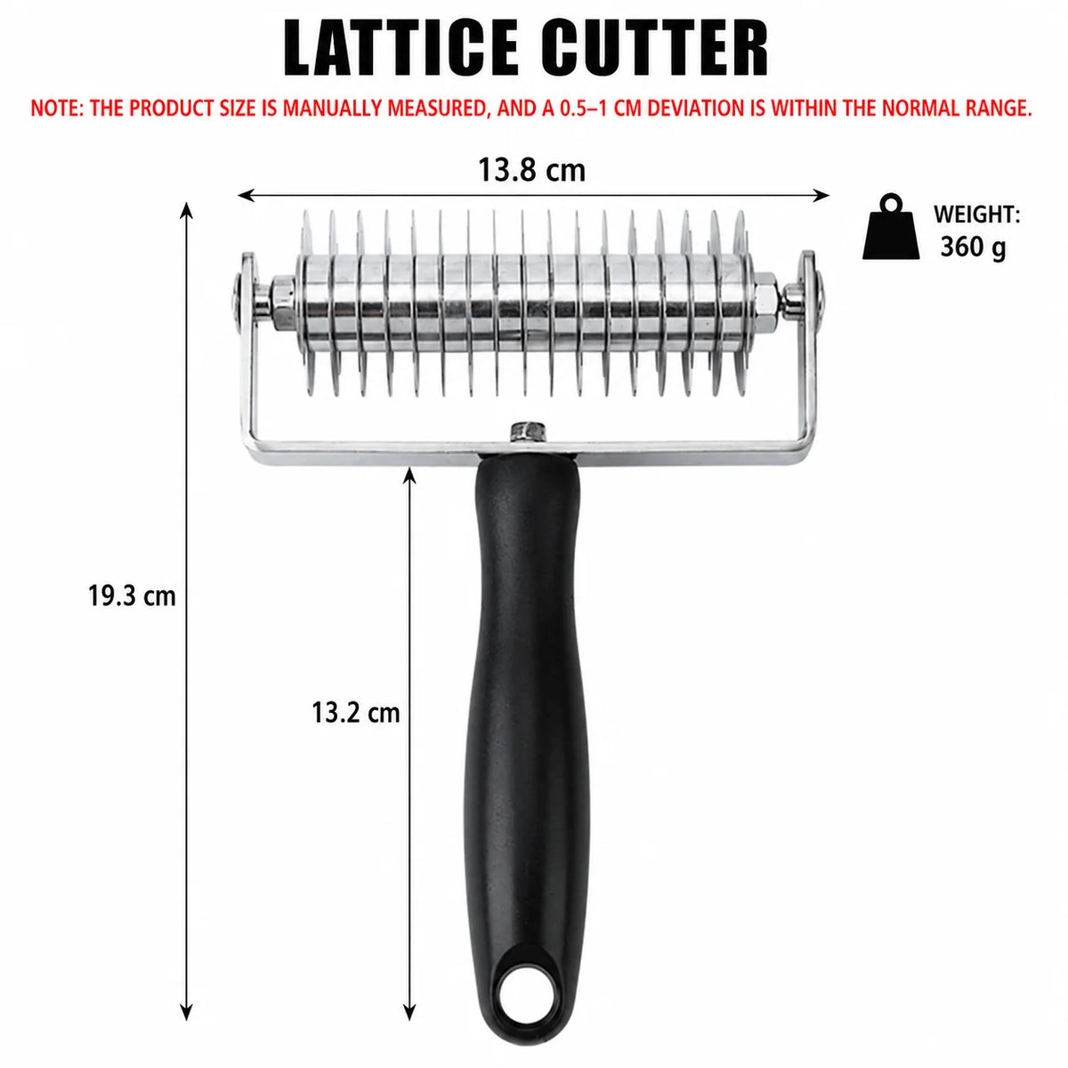 Uwhise Pastry Lattice Roller Cutter & Pizza Dough Docker – Steel Pastry Baking Tool Axl Lattice Cutter