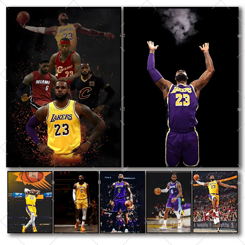 Basketball Star Wall Poster – Self-Adhesive Waterproof Sticker Wall Art Poster Axl