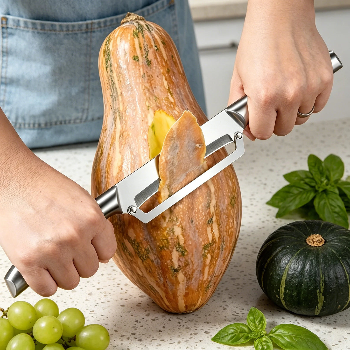 Heavy-Duty Stainless Steel Peeler – Pineapple, Sugarcane & Veg Kitchen Peeler Tool Axl