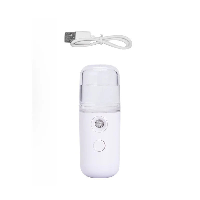 Portable Nano Mist Facial Steamer | USB Rechargeable Sprayer Facial Mist Steamer Axl white-1pcs