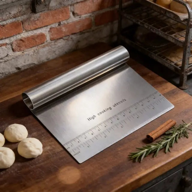 Stainless Steel Dough Scraper & Cake Cutter with Scale Baking Dough Scraper Axl