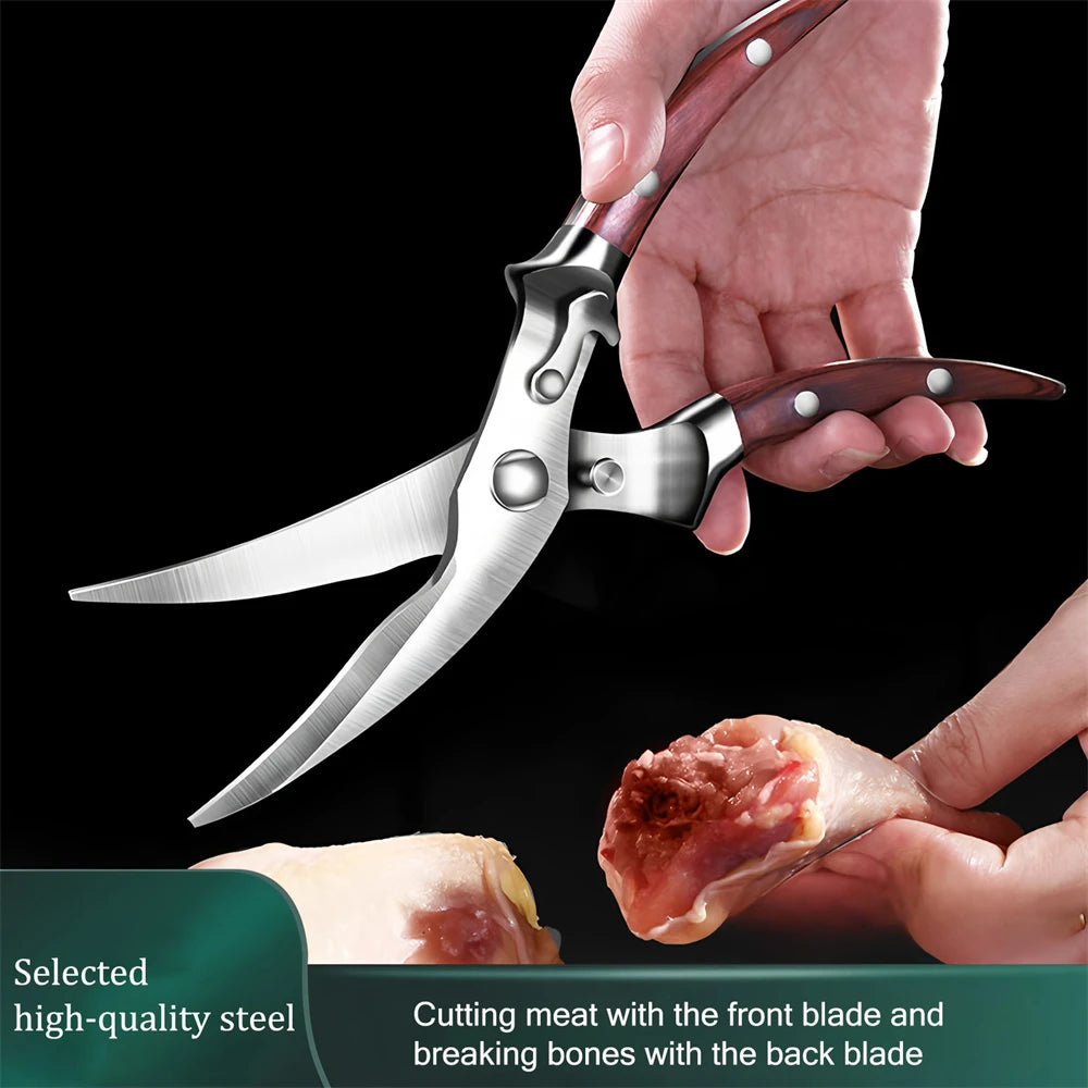 Stainless Steel Kitchen Scissors – Meat, Bone & Poultry Shears Kitchen Shears Axl