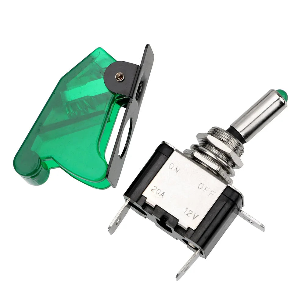 12V 20A LED Toggle Switch with Cover – SPST On/Off Car Switch Automotive Toggle Switch Axl