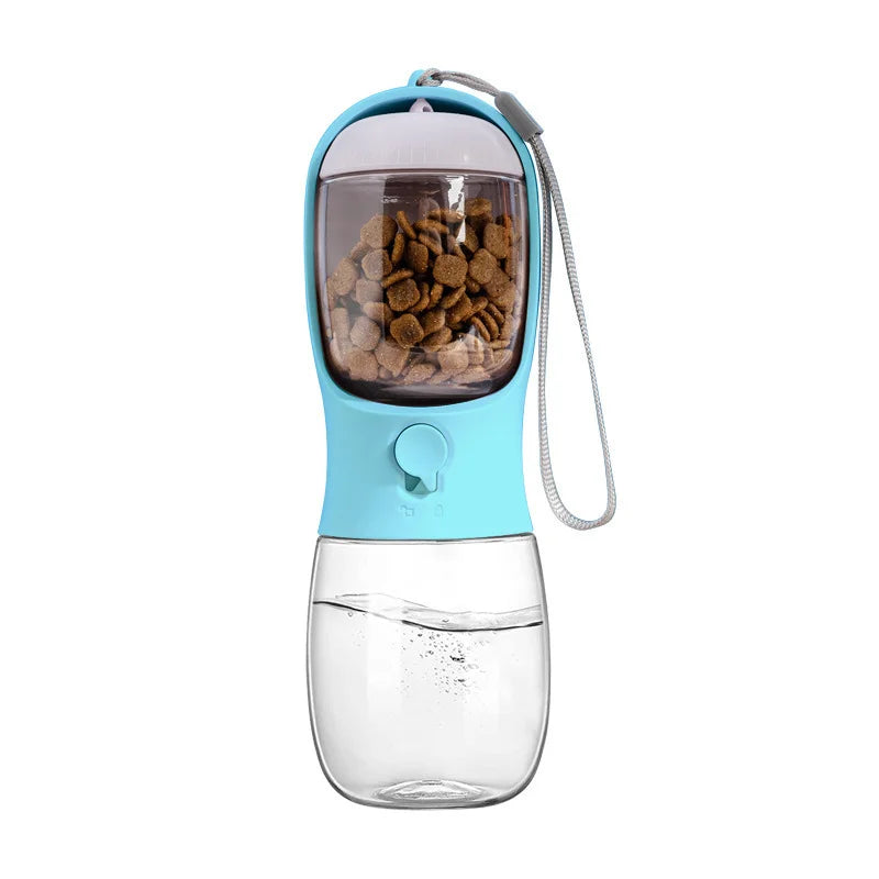 2-in-1 Dog Water Bottle & Food Container | Travel Pet Dispenser Pet Travel Bottle Axl SKY BLUE 19oz