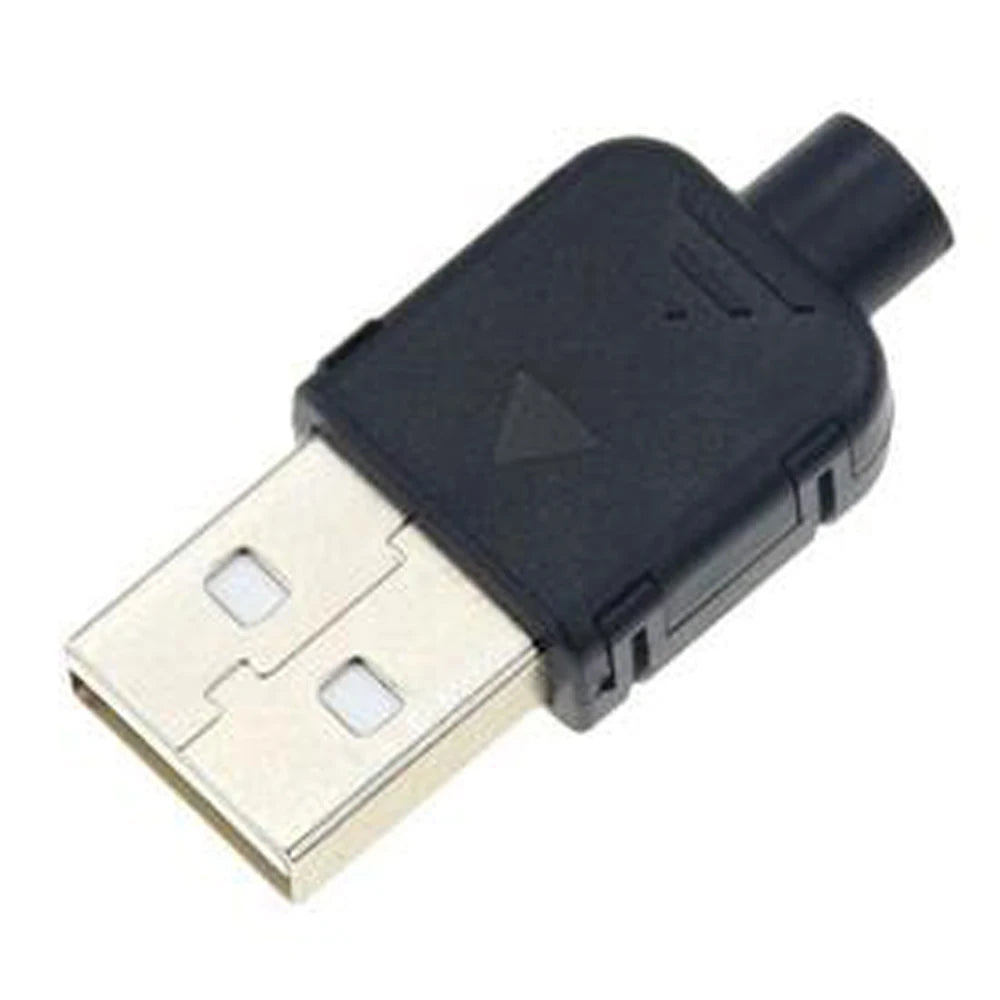 DIY USB 2.0 Type-A Male Connector 4-Pin Plastic Shell – 10 Pack USB Connector Axl
