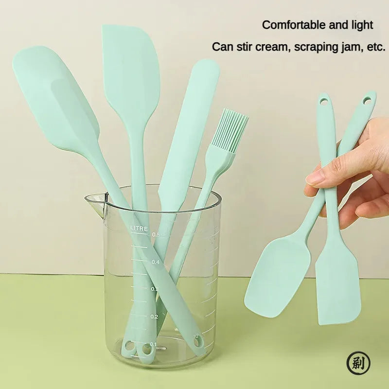 6-Piece Silicone Spatula Set – Cake Frosting Kit with Brush Silicone Baking Set Axl