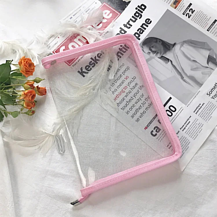 Glitter Transparent Zipper File Bag A4 A5 Stationery Organizer Zipper File Organizer Axl PK