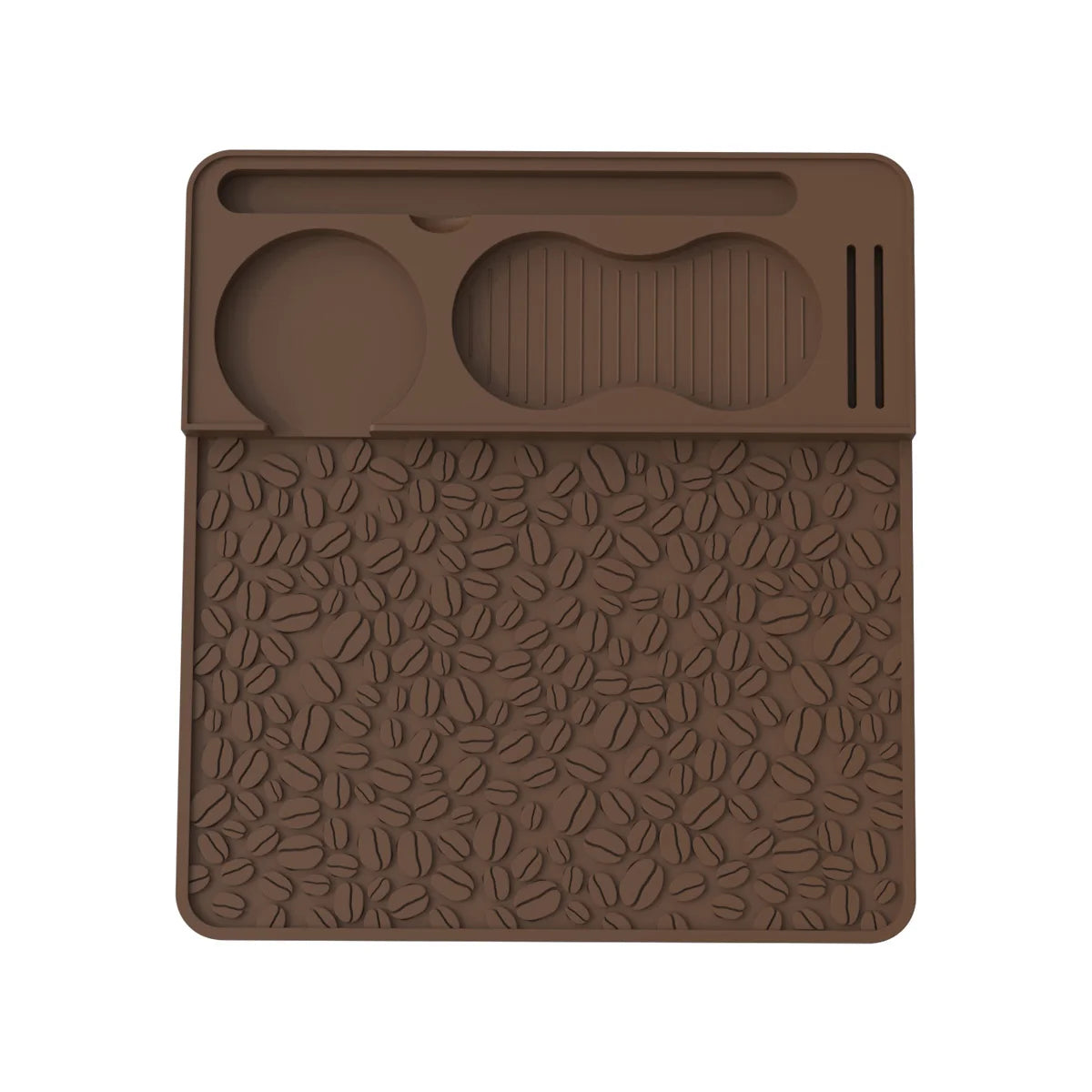 Silicone Espresso Tamping Mat with Tool Slots – Barista Station Espresso Tamping Mat Axl Brown