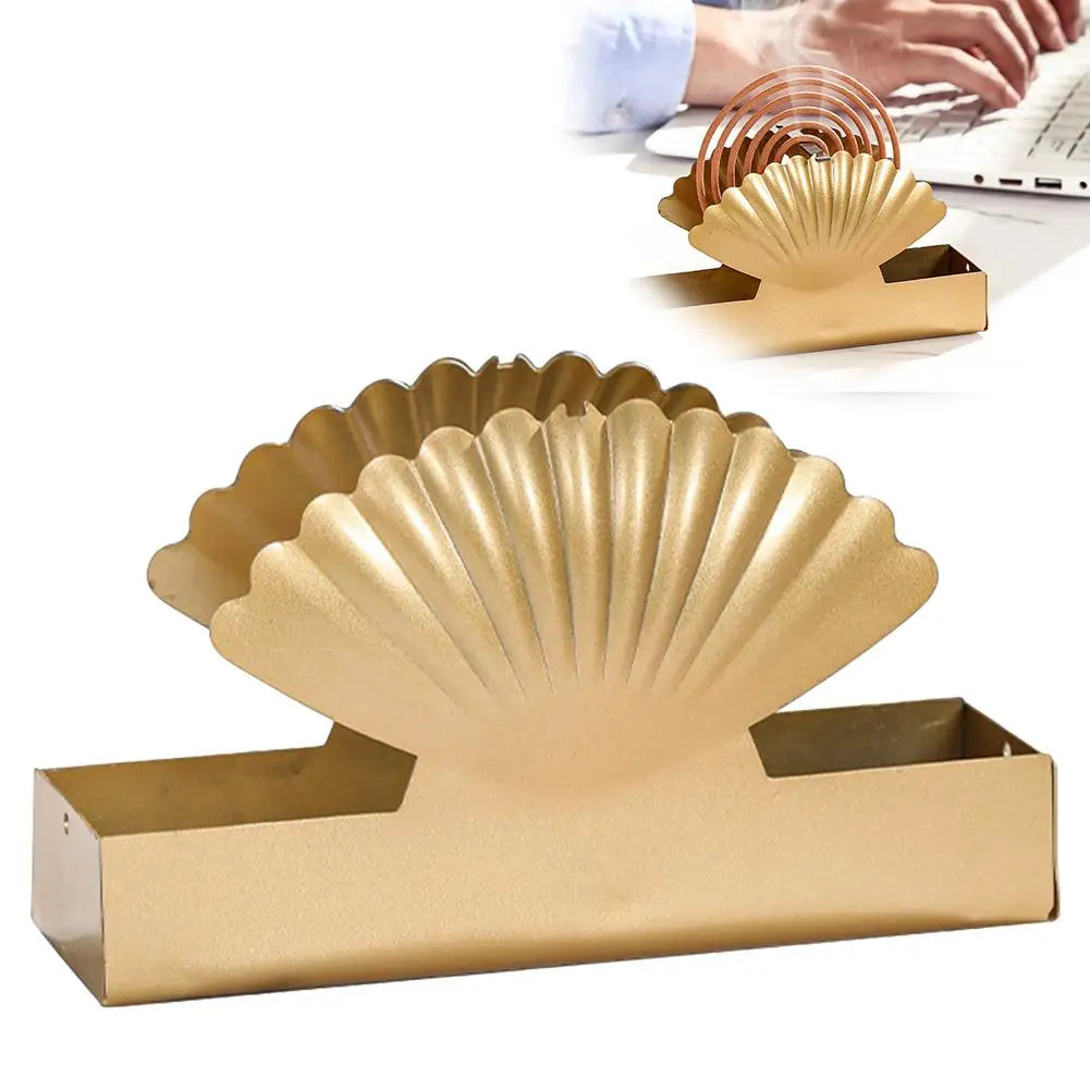Shell Mosquito Coil Holder – Iron Burner Tray for Home & Camping Mosquito Coil Holder Axl B